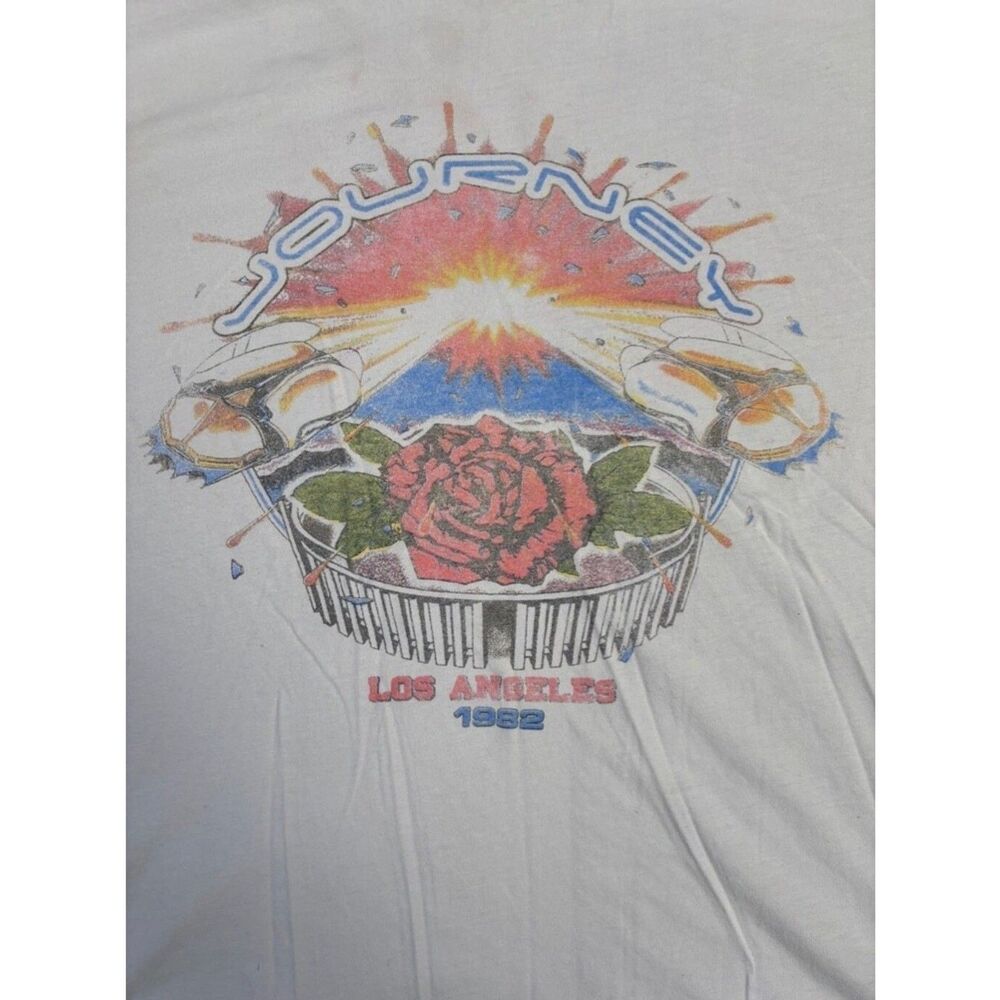 Journey Los Angeles 1982 T-Shirt - Men's L White (Reprinted)